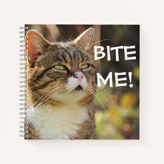 Funny Sassy Cat with Attitude Bite Me Notitieboek (Voorkant)