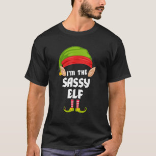 Funny Sassy Elf Matching Family Group PJ Kerstmis T-shirt