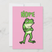 Funny Sassy Frog Nope, Grumpy Toads Cartoon Illus Kaart (Voorkant)