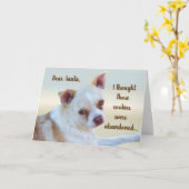 Funny Sassy Naughty Mutt Dog Humor kerstKaart Kaart (Gele Bloem)