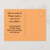 Funny Sassy Sarcasm Oranje Moving Announge Briefkaart (Achterkant)