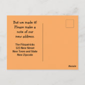 Funny Sassy Sarcasm Oranje Moving Announge Briefkaart (Achterkant)