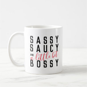 Funny Sassy Saucy Bossy Attitude Typografie Koffiemok