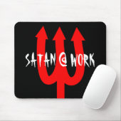 Funny satanic mouse pad met rode duivels vork muismat (Met muis)