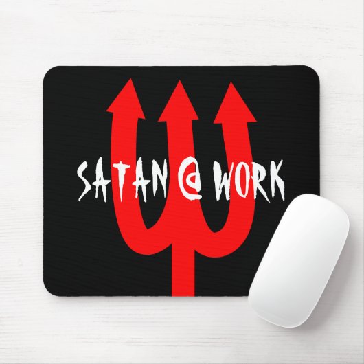 Funny satanic mouse pad met rode duivels vork muismat (Met muis)
