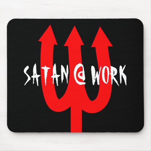 Funny satanic mouse pad met rode duivels vork muismat (Voorkant)