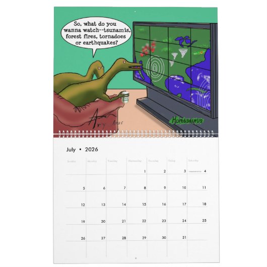 Funny Satire Dinosaur Cartoons Parody Humans Kalender (Jul 2026)
