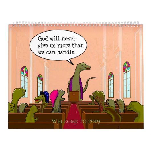 Funny Satire Dinosaur Cartoons Parody Humans Kalender (Hoes)