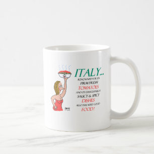 Funny Saucy Spicy Italiaans Vrouwen en Eten Cartoo Koffiemok