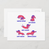 Funny Sause Dog Moods Gift Pet Lover Briefkaart (Voorkant / Achterkant)