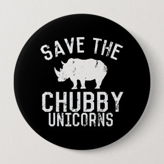 Funny Save Chubby Unicorns Fat Rhino Ronde Button 4,0 Cm