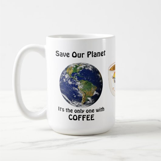Funny Save our Planet Quote Koffiemok (Links)
