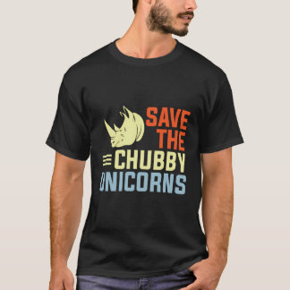 Funny Save the Chubby Unicorns Fat Rhino T-shirt