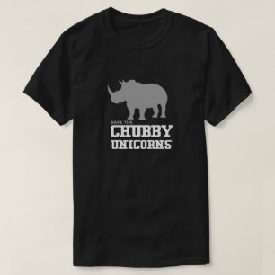Funny Save the Chubby Unicorns Rhino Grey T-shirt