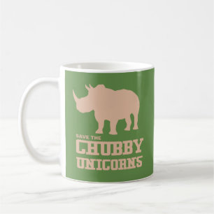 Funny Save the Chubby Unicorns Rhino Pink Koffiemok
