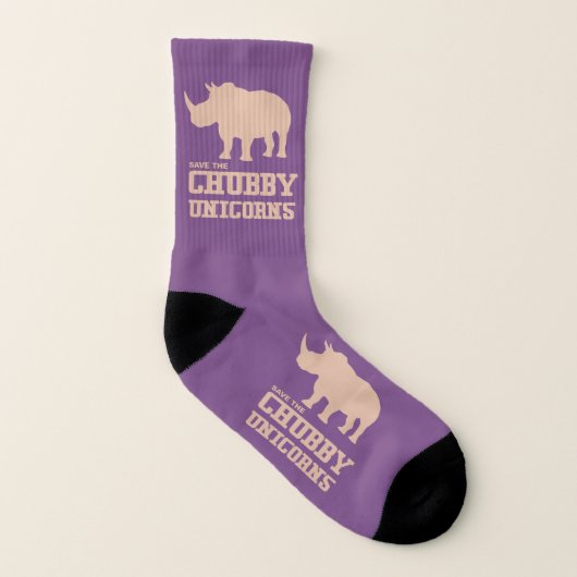 Funny Save the Chubby Unicorns Rhino Pink Sokken (Links binnenkant)