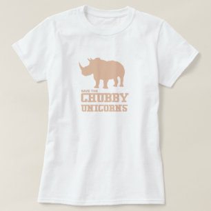 Funny Save the Chubby Unicorns Rhino Pink T-shirt