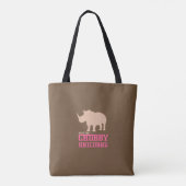 Funny Save the Chubby Unicorns Rhino Pink Tote Bag (Achterkant)