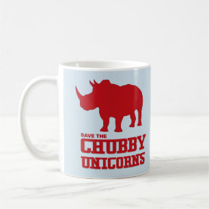Funny Save the Chubby Unicorns Rhino Red Koffiemok
