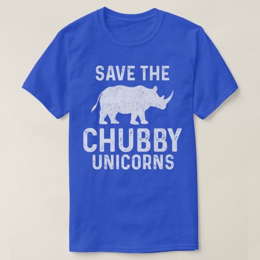 Funny Save the Chubby Unicorns Rhino T-shirt (Design voorkant)