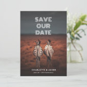 Funny Save the Date Animal Couple Thema (Staand voorkant)
