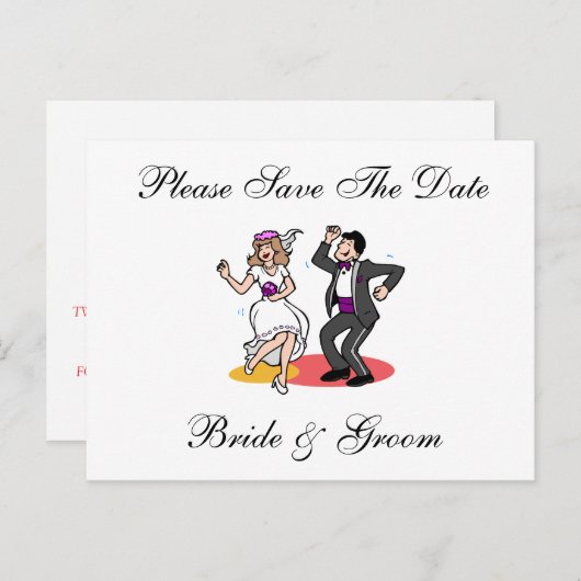 Funny Save the Date Briefkaarten (Voorkant / Achterkant)