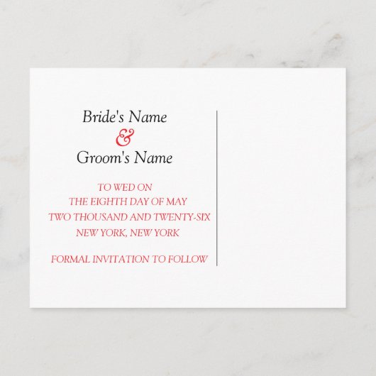 Funny Save the Date Briefkaarten (Achterkant)