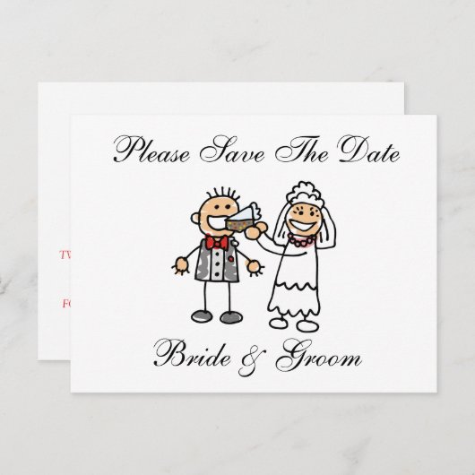 Funny Save the Date Briefkaarten (Voorkant / Achterkant)