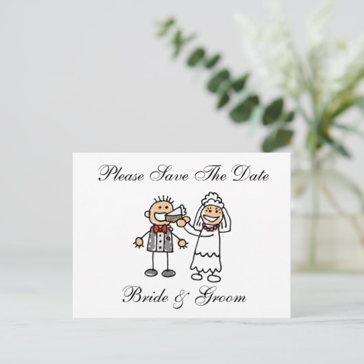 Funny Save the Date Briefkaarten (Staand voorkant)