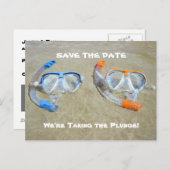Funny Save the Date Card Beach Wedding Aankondigingskaart (Voorkant / Achterkant)