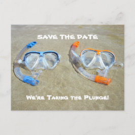Funny Save the Date Card Beach Wedding Aankondigingskaart