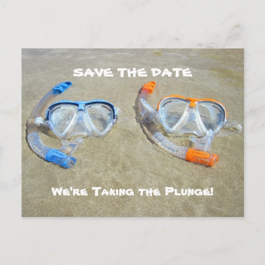Funny Save the Date Card Beach Wedding Aankondigingskaart (Voorkant)