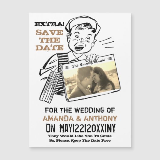 Funny save the date custom foto magnet (Voorkant)