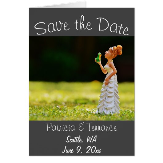 Funny Save the Date Princess Frog (Voorkant)