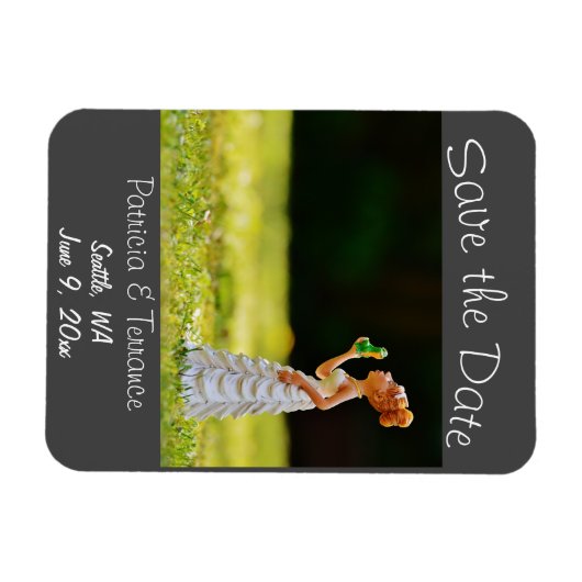 Funny Save the Date Princess Frog Magneet (Horizontaal)