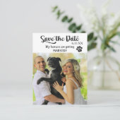 Funny Save the Wedding Date met Dog Briefkaart (Staand voorkant)