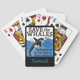 Funny Save the Whales Satire Spoof Pokerkaarten