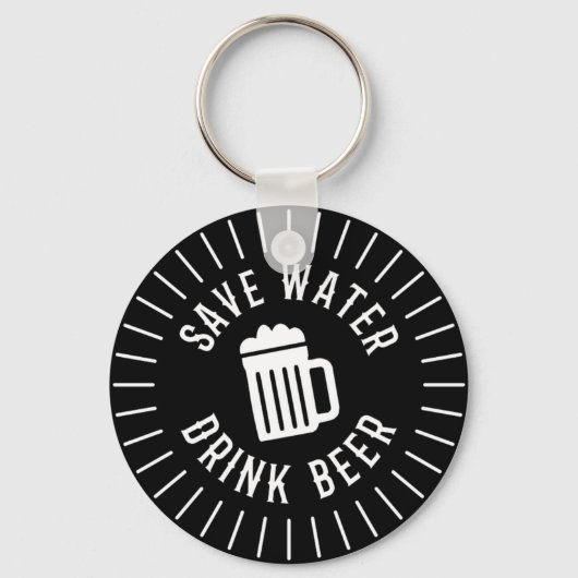 Funny Save Water Drink Beer Sleutelhanger (Voorkant)