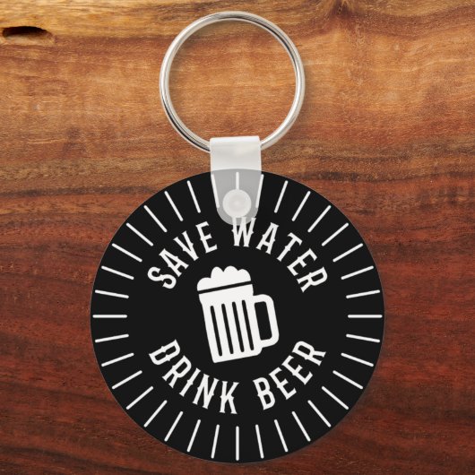 Funny Save Water Drink Beer Sleutelhanger (Voorkant)