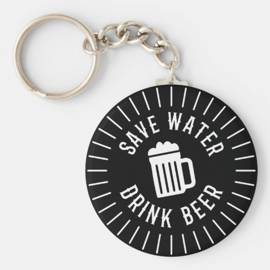 Funny Save Water Drink Beer Sleutelhanger (Voorkant)