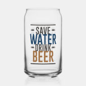 Funny save water drink bierwoord kunst blikvorm glas (Achterkant)