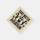 Funny save water drink bourbon woord art servet (Hoek)