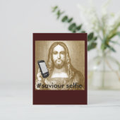 Funny Save Yourself Parody Savior Selfie Briefkaart (Staand voorkant)
