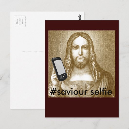 Funny Save Yourself Parody Savior Selfie Briefkaart (Voorkant / Achterkant)