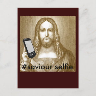 Funny Save Yourself Parody Savior Selfie Briefkaart