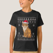 Funny Savh Cat Ugly Christmas Sweater Santa Xmas P T-shirt (Voorkant)