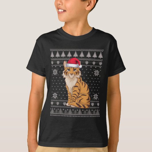 Funny Savh Cat Ugly Christmas Sweater Santa Xmas P T-shirt (Voorkant)