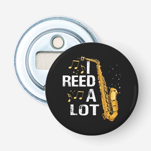Funny Saxophone Button Flesopener (Voorkant)