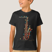 Funny Saxophone Christmas Graphics Lights Lover Pl T-shirt (Voorkant)