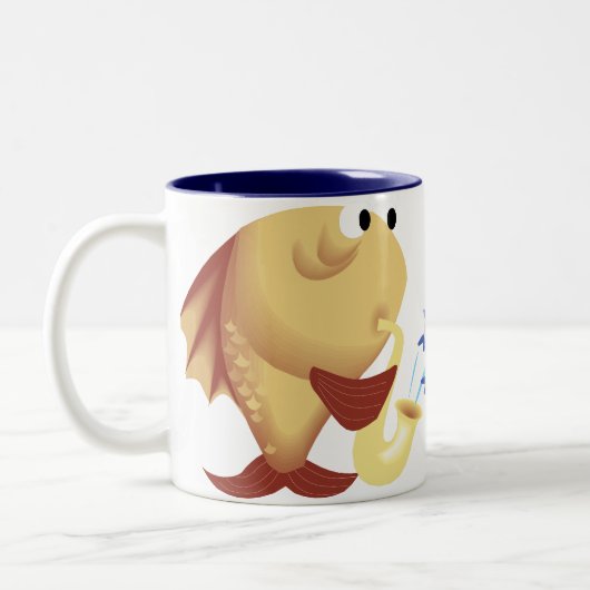 Funny Saxophone die vis Mok speelt (Links)